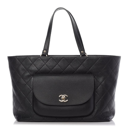 Chanel Sheepskin Caviar Quilted Large Shopping Tote Black 1 of 9