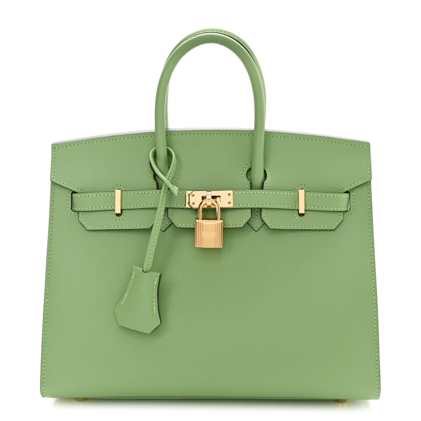 Epsom Birkin Sellier 25 Vert Criquet