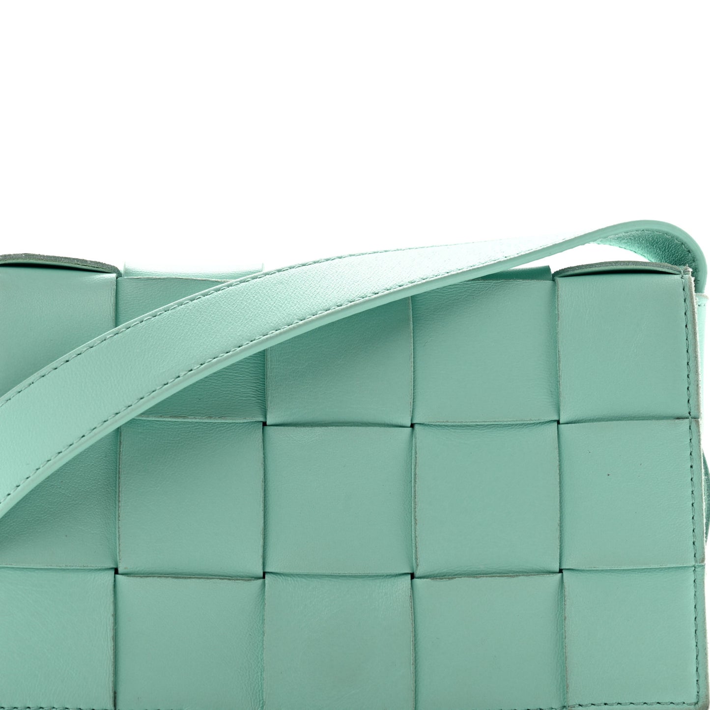 Lambskin Maxi Intrecciato Small Cassette Crossbody Bag Celadon