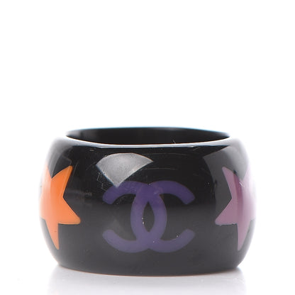 Chanel Resin CC Star Ring 6.25 Black 3 of 4