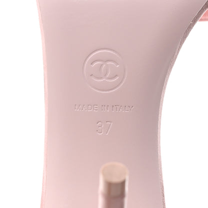 Chanel Satin Pearl Sandals 37 Light Pink 8 of 9