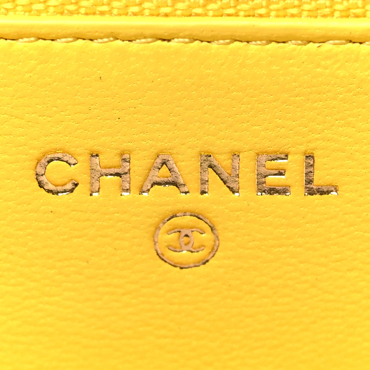 Lambskin Quilted Wallet on Chain WOC Yellow