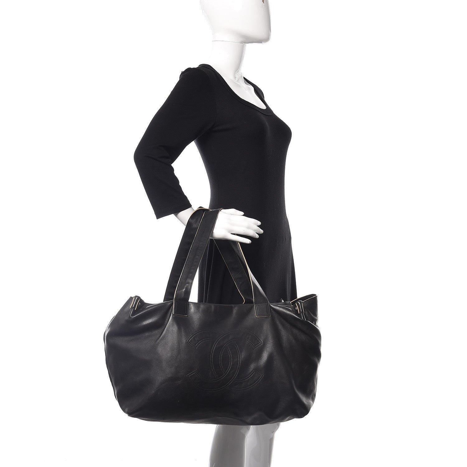 Chanel Calfskin CC Duffel Bag Black 3 of 17