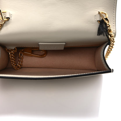 Gucci Calfskin Super Mini Sylvie Chain Shoulder Bag White 5 of 9
