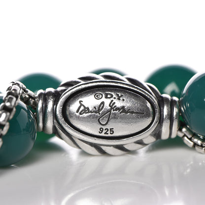 David Yurman Sterling Silver Green Onyx 8mm Spiritual Beads Bracelet 4 of 4