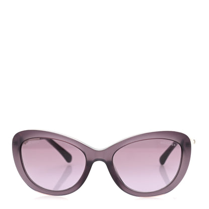 Chanel Acetate Pearl Cat Eye Sunglasses 5340-H Purple 2 of 7