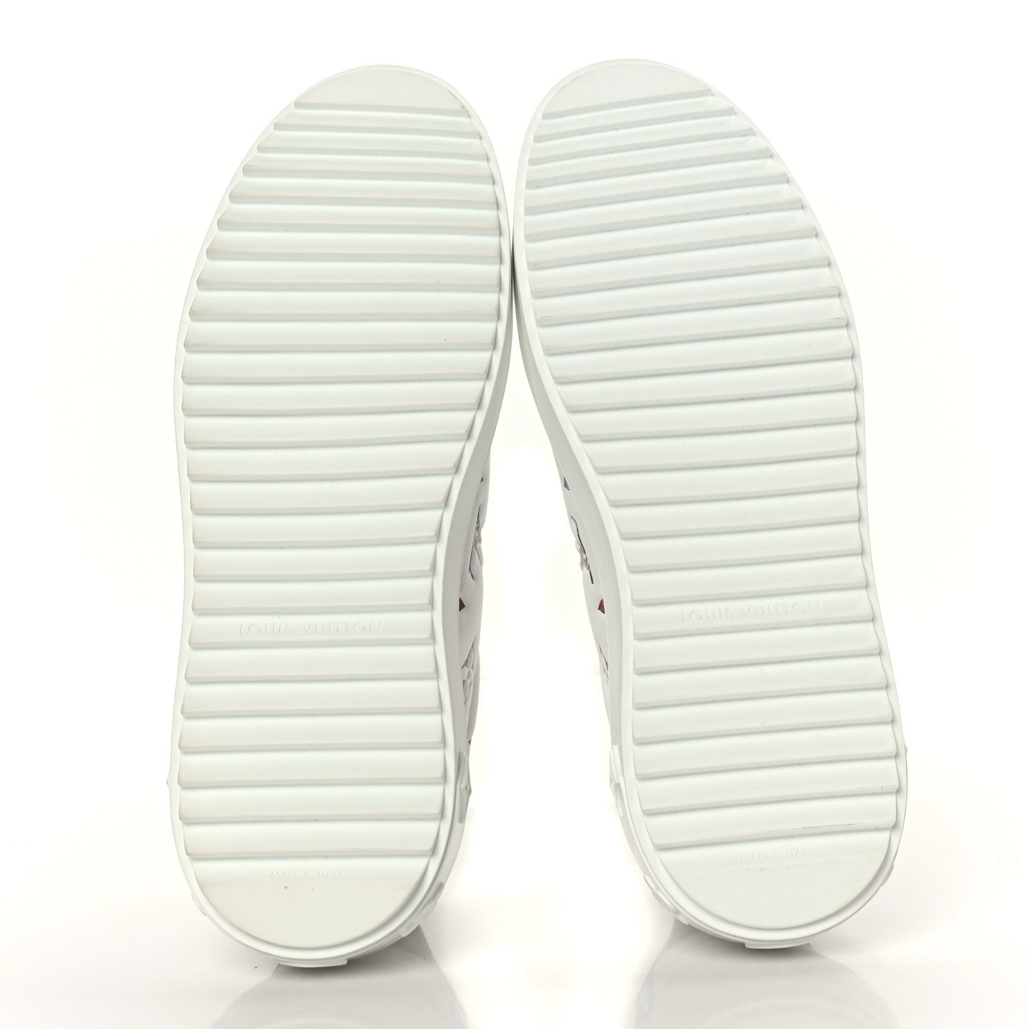 Louis Vuitton Lambskin Embossed Floral Monogram Time Out Sneakers 37 White 5 of 7