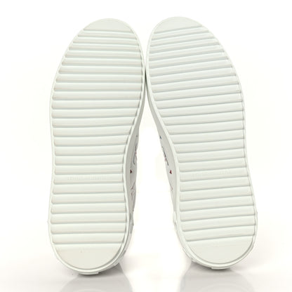 Louis Vuitton Lambskin Embossed Floral Monogram Time Out Sneakers 37 White 5 of 7