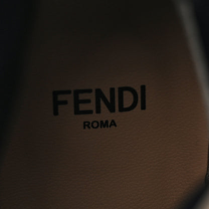 Fendi Glossy Neoprene Glazed Fabric FF FFrame Short Boots 38 Black Tobacco Moro 7 of 7