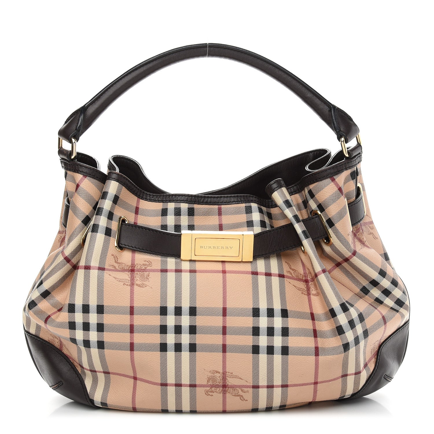 Burberry Haymarket Check Medium Willenmore Hobo Chocolate 1 of 10