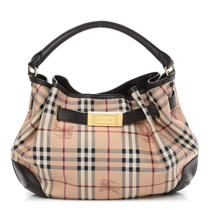 Burberry Haymarket Check Medium Willenmore Hobo Chocolate 1 of 10