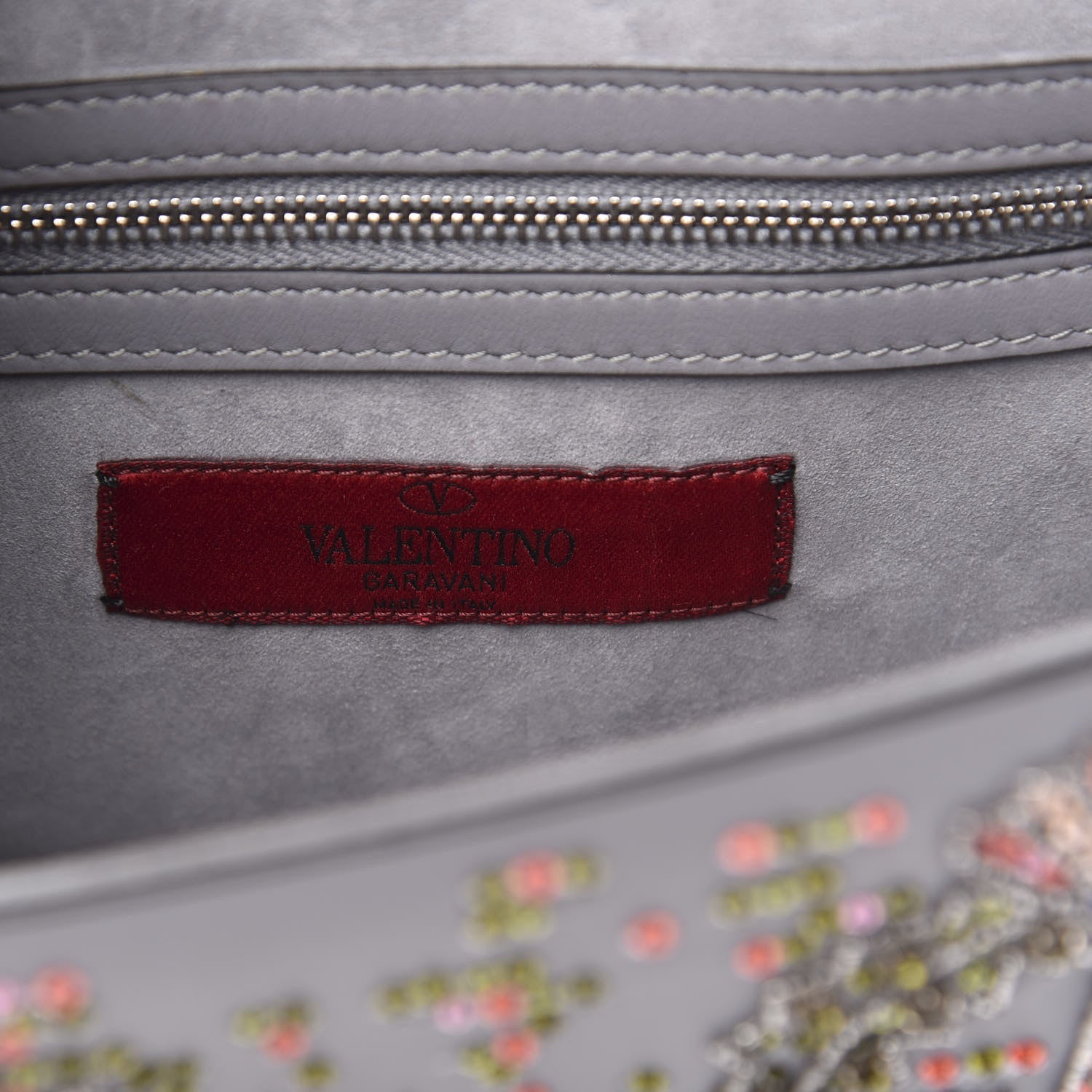 Valentino Garavani Vitello Crystal Embellished Glam Lock Rockstud Flap Periwinkle 6 of 10