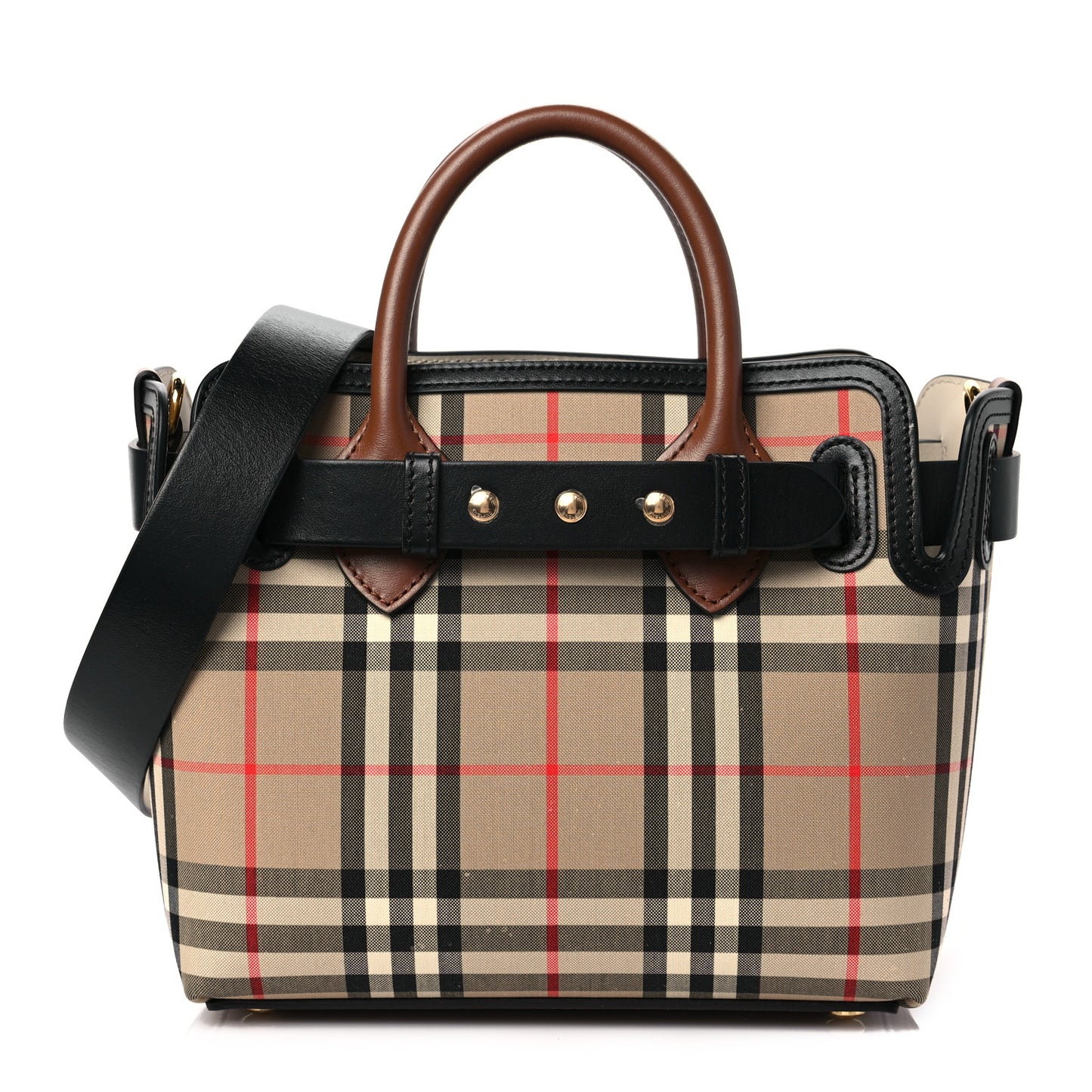Calfskin Vintage Check Triple Stud Mini Belt Bag Archive Beige
