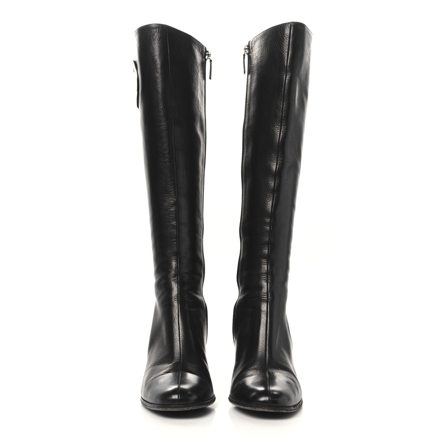 Calfskin Interlocking G Knee High Boots 9 Black