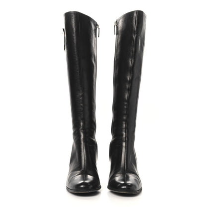 Gucci Calfskin Interlocking G Knee High Boots 9 Black 2 of 7