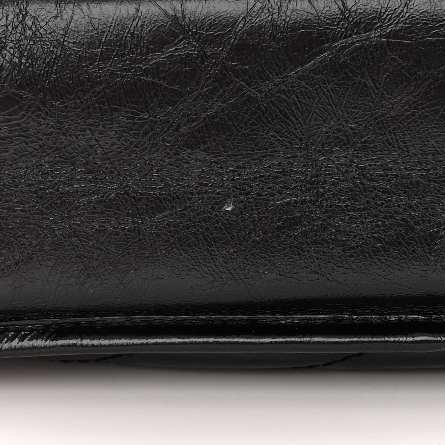Crinkled Calfskin Matelasse Monogram Large Niki Chain Satchel Black