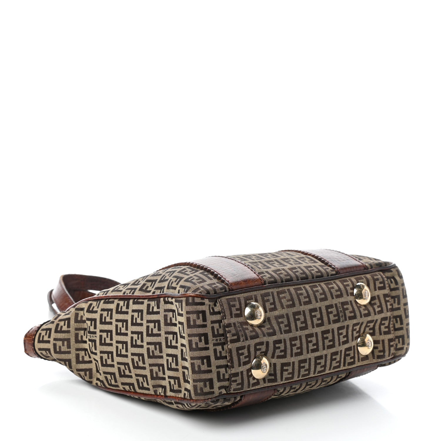 Fendi Zucchino Vitello Shopping Tote Mogano Panna Bruciato 6 of 14