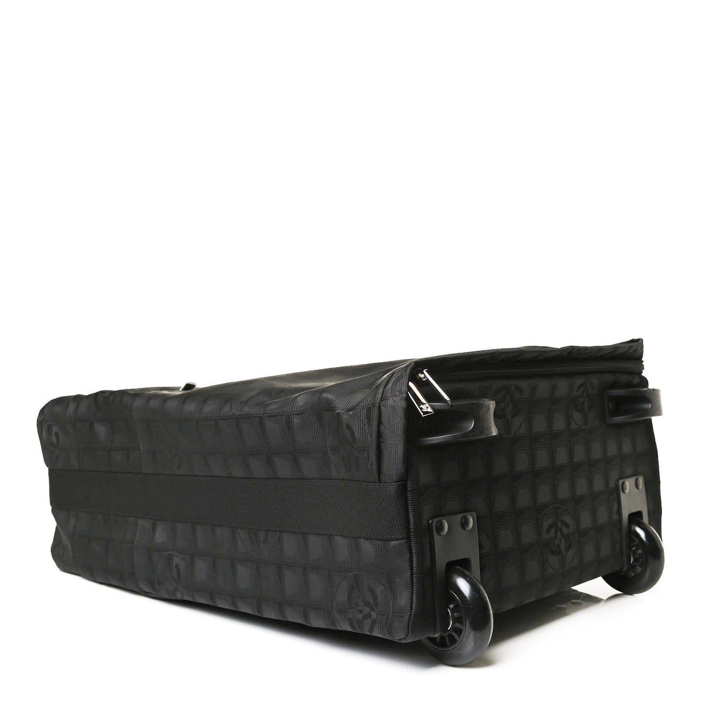 Nylon Travel Trolley Rolling Luggage Black