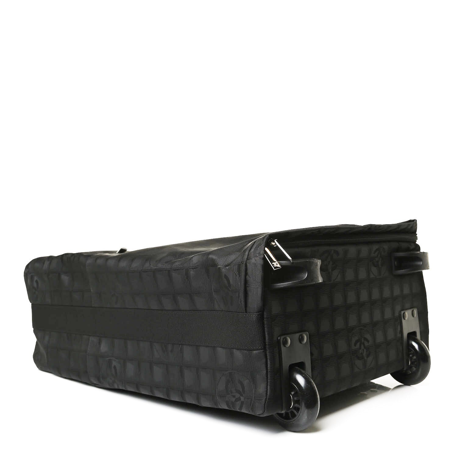 Chanel Nylon Travel Trolley Rolling Luggage Black 4 of 16