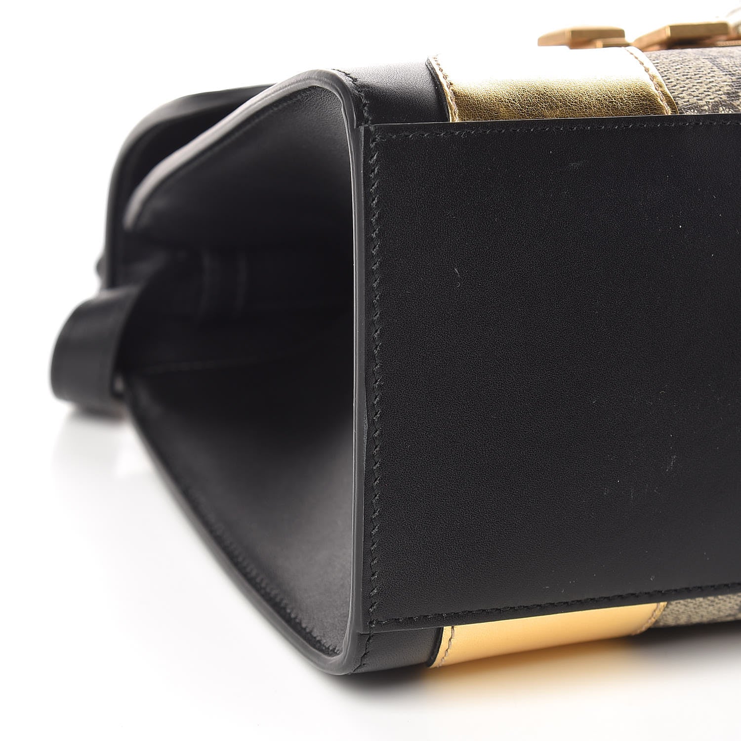 Gucci GG Supreme Monogram Small Osiride Top Handle Bag Black Gold 10 of 11