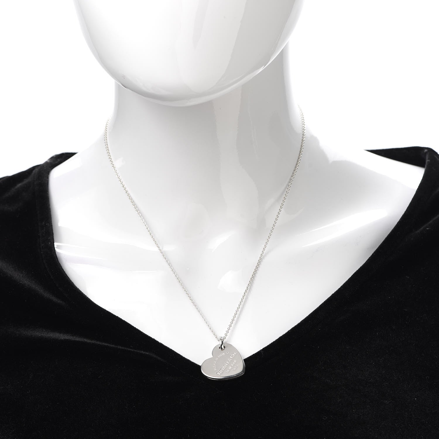 Tiffany Sterling Silver Return To Double Heart Necklace 2 of 7