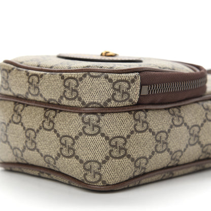 Gucci GG Supreme Monogram Mini Neo Vintage Double Zip Messenger Bag Beige New Acero Crop 9 of 9