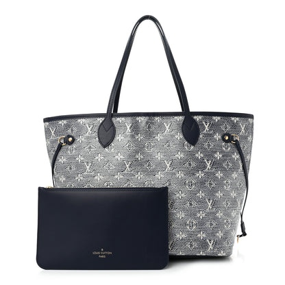 Louis Vuitton Monoglam Neverfull MM Blue 3 of 10