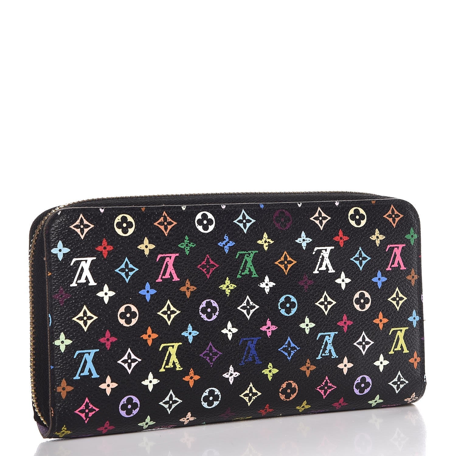 VUITTON 財布 Louis Vuitton Monogram Multicolor Zippy Wallet Black Violet