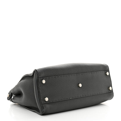 Fendi Cuoio Romano Selleria Bi-Color Medium Peekaboo Iconic Satchel Asfalto Latte 4 of 12