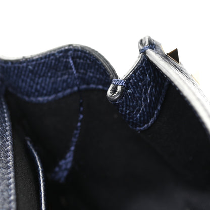 Valentino Garavani Pebbled Calfskin Mini Rockstud Flap Saddle Crossbody Bag Deep Denim 6 of 7