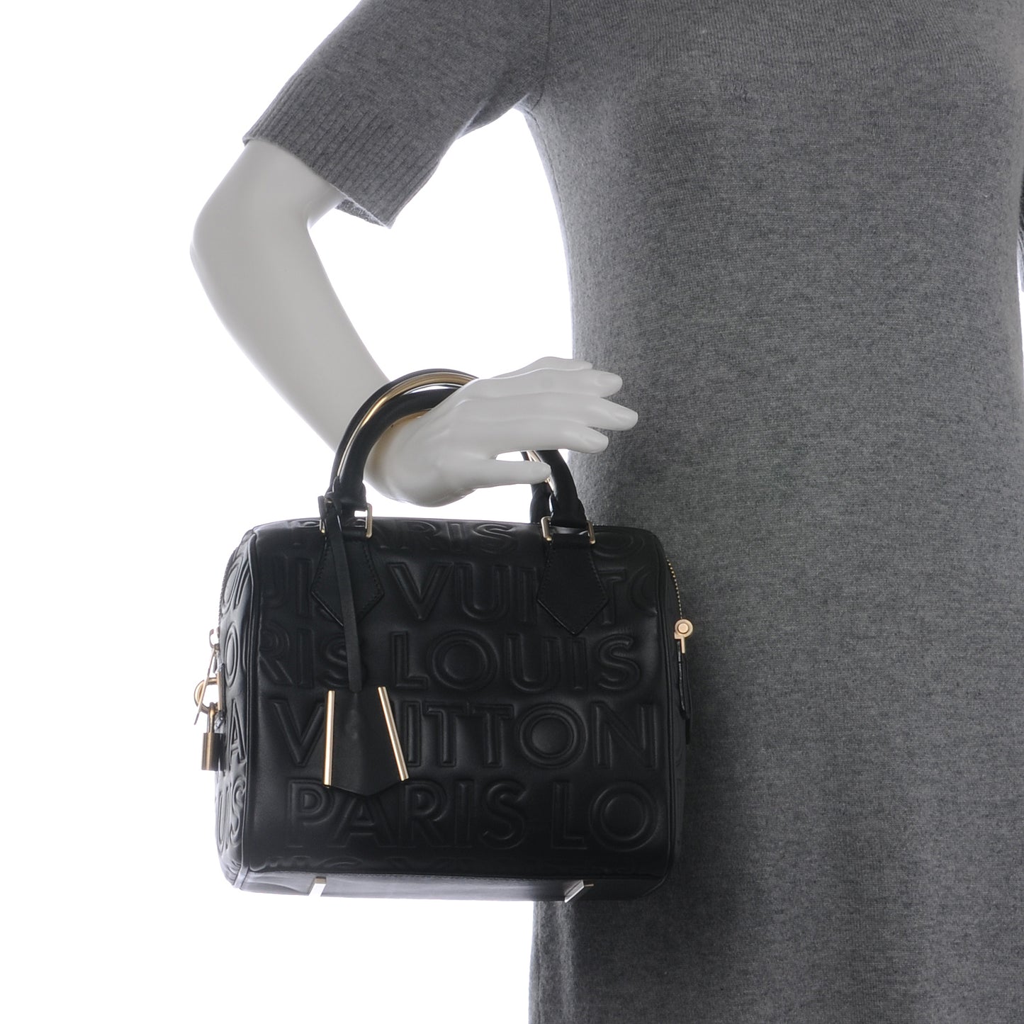 Calfskin Embossed Mini Cube Speedy Black