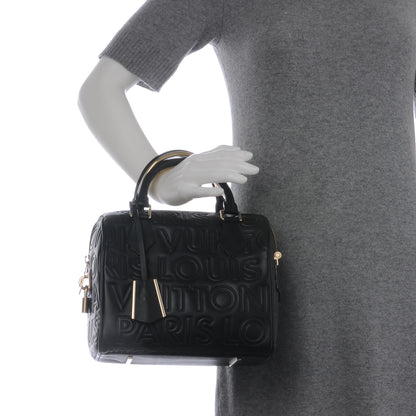 Louis Vuitton Calfskin Embossed Mini Cube Speedy Black 2 of 7