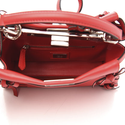 Fendi Vitello Seta Century Nappa Whipstitch Mini Peekaboo Iconic Satchel Fiamma 5 of 10