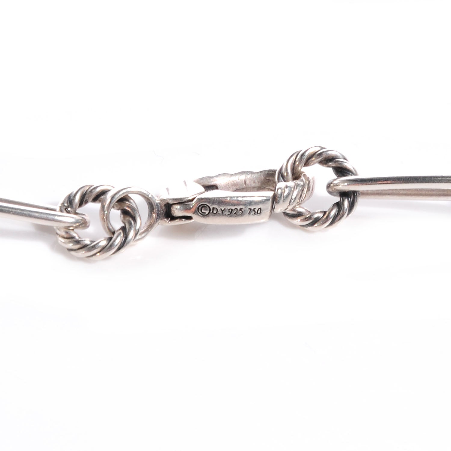 David Yurman Sterling Silver 18k Gold Mobile Link Necklace 3 of 7