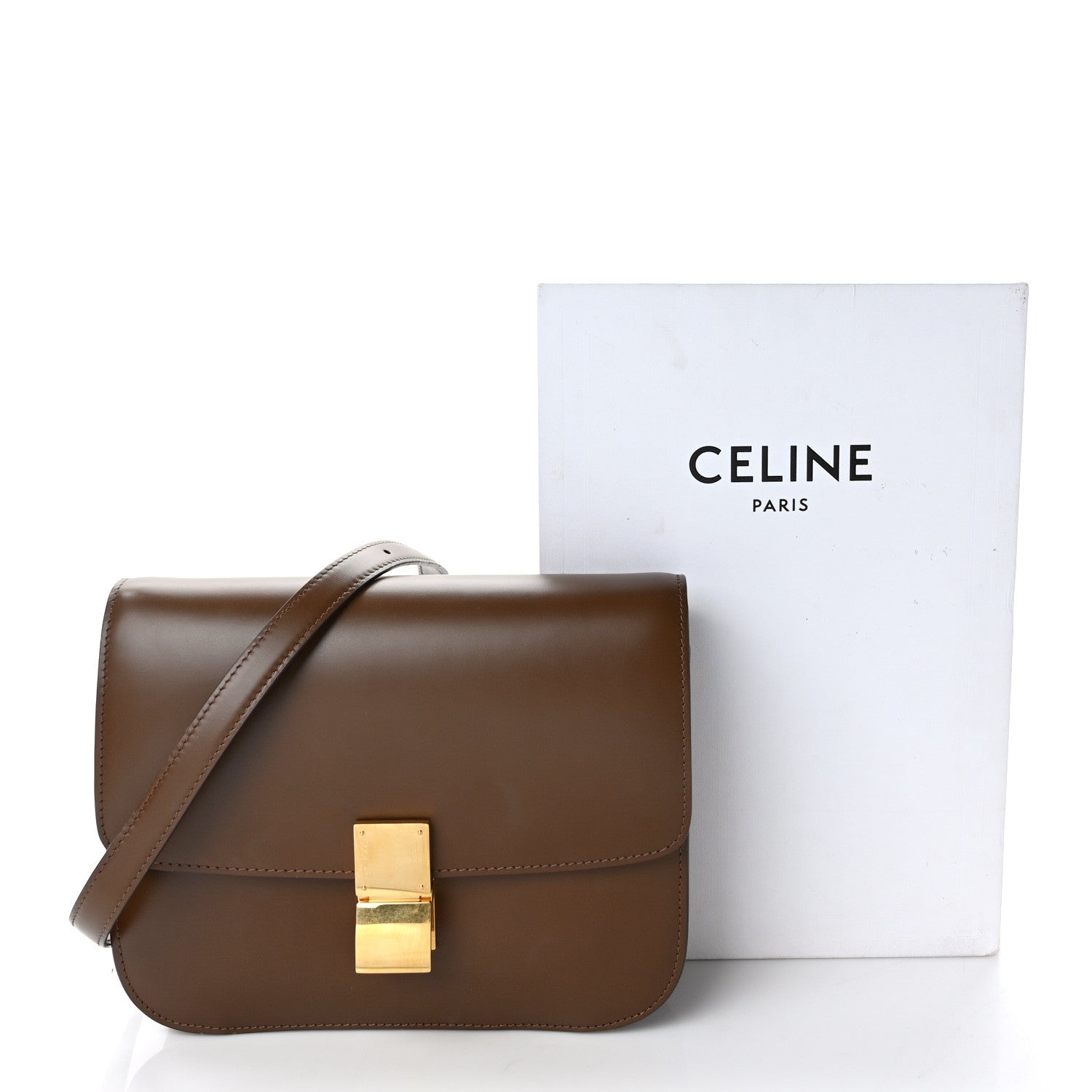 Celine Box Calfskin Medium Classic Box Flap Bag Camel 10 of 10