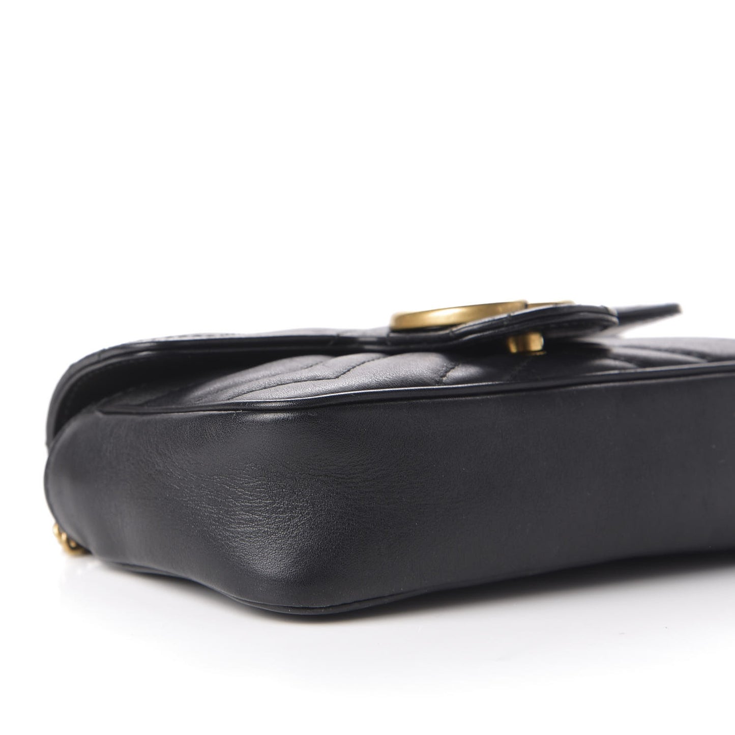 Calfskin Matelasse Super Mini GG Marmont Shoulder Bag Black