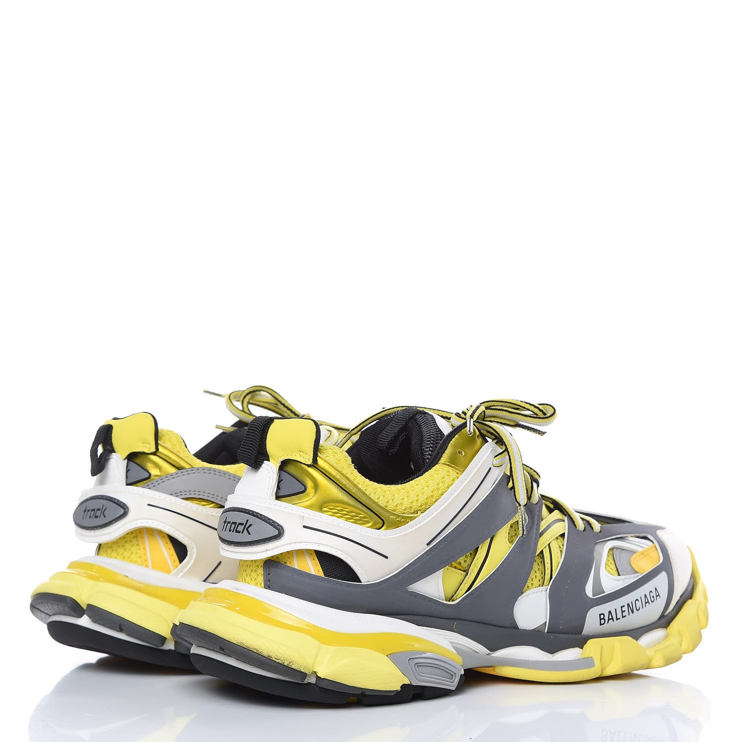Balenciaga Mesh Nylon Mens Track Sneakers 41 Yellow Black White 4 of 10