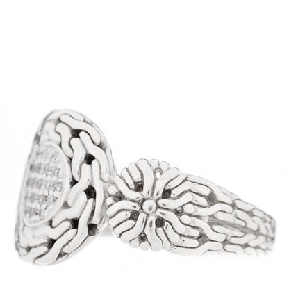 John Hardy Sterling Silver Diamond Small Circle Contour Ring 54 7 3 of 6