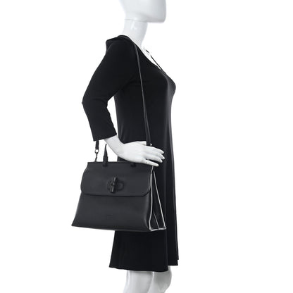 Gucci Cellarius Calfskin Medium Bamboo Daily Top Handle Bag Black 2 of 9