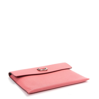 Burberry Goatskin Pendleton D-Ring Clutch Bright Coral Pink 5 of 7