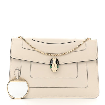 Bulgari Calfskin Serpenti Forever Crossbody Bag White Agate 3 of 12