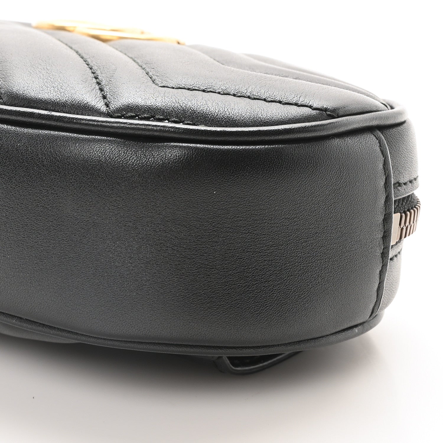 Gucci Calfskin Matelasse GG Marmont Belt Bag 85 34 Black 10 of 10