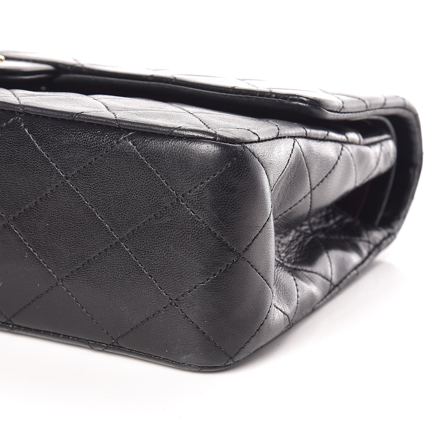 Chanel Lambskin Quilted Medium Double Flap Bag Black 9 of 18