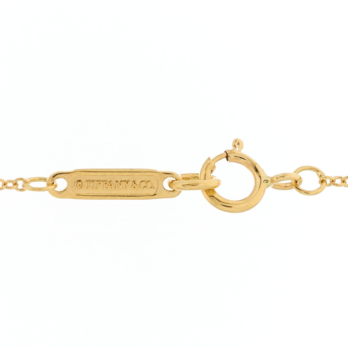 Tiffany 18K Yellow Gold Diamond Mini Vintage Oval Key Pendant Necklace 4 of 5