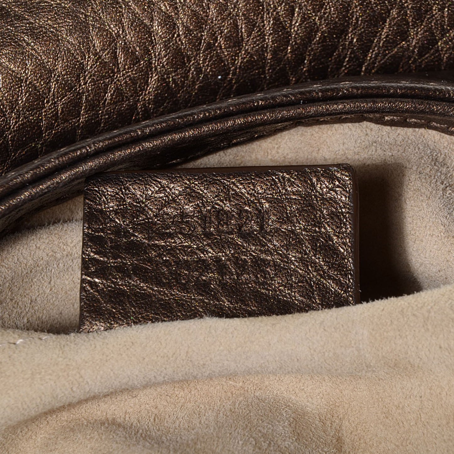 Metallic Pebbled Calfskin Small 1973 Chain Shoulder Bag Winter Leaf