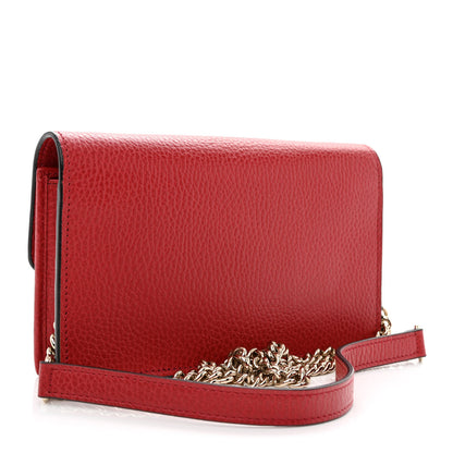 Gucci Dollar Calfskin Interlocking G Chain Wallet Red 3 of 10