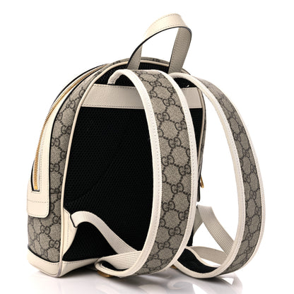 Gucci GG Supreme Monogram Textured Calfskin Web Small Ophidia Day Backpack Beige Ebony Mystic White 3 of 9