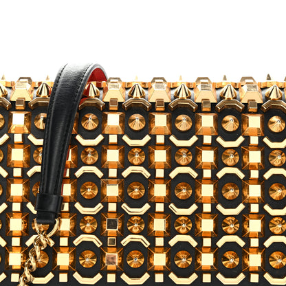 Christian Louboutin Calfskin Spikes Empire Paloma Clutch Black 8 of 10