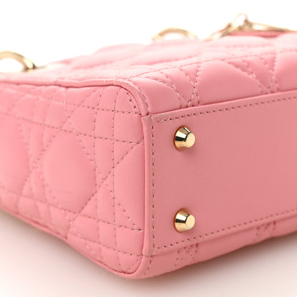 Christian Dior Lambskin Cannage Mini Lady Dior Light Pink 9 of 10