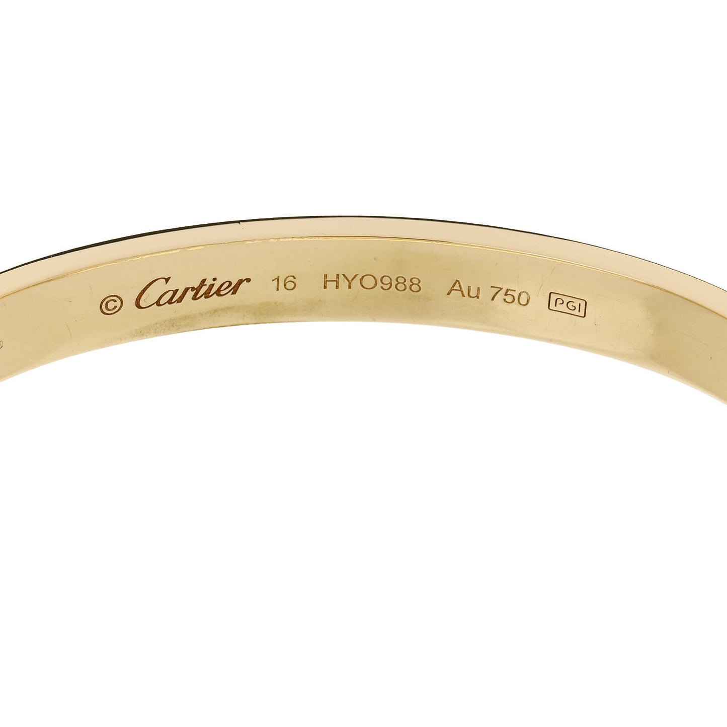 18K Yellow Gold LOVE Bracelet 16